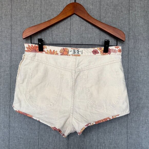 Free People We The Free 70s Retro Brown Floral Itty Bitty Micro Short Size 31 - Picture 10 of 15